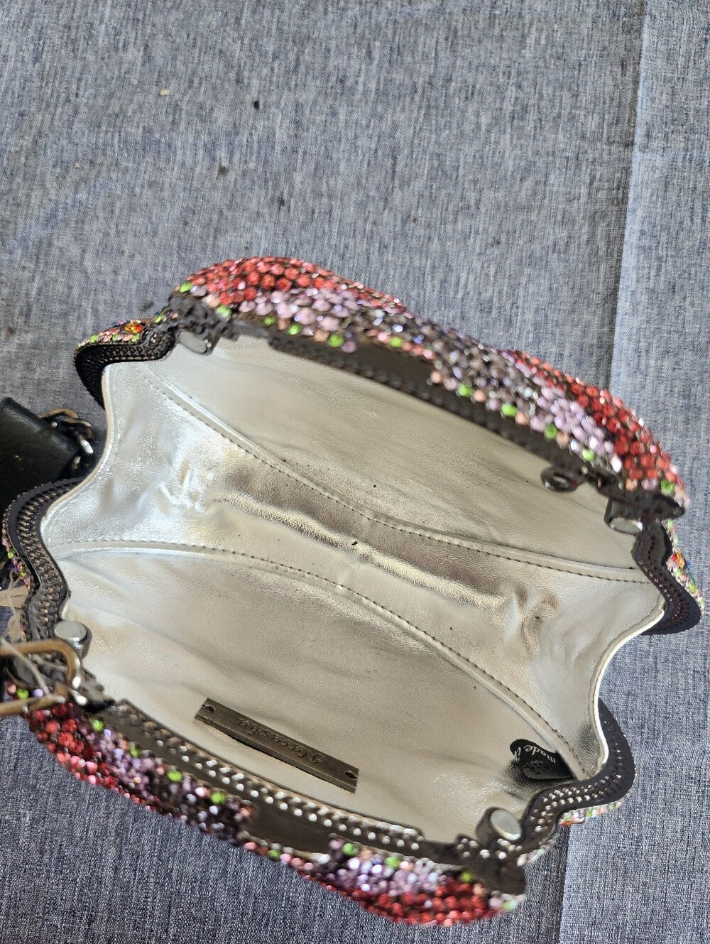 Natasha Couture Rhinestone Crysral Owl Evening Clutch - Multicolor EXCELLENT CON - Picture 8 of 8